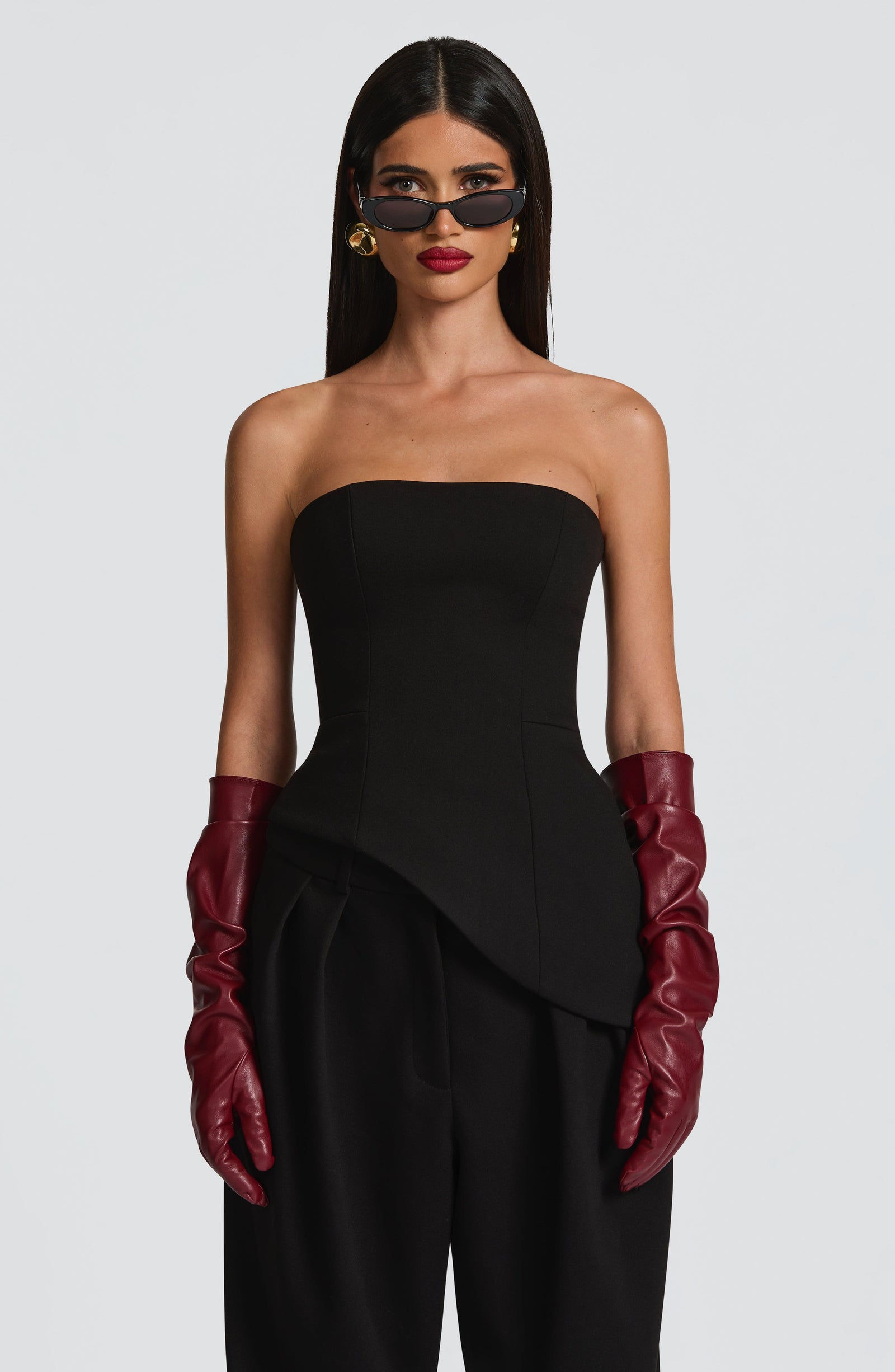 Blusa corset strapless