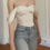 Miniatura: Blusa tipo corset mangas caídas
