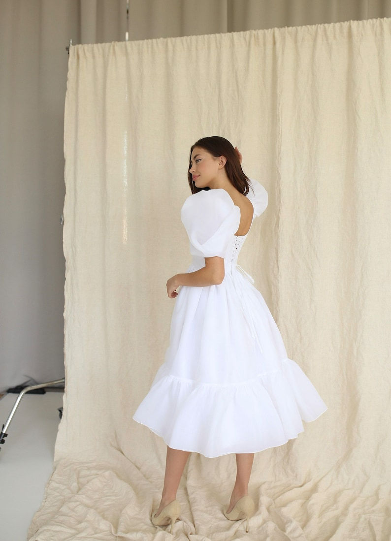 Miniatura: Vestido princesa con corset y lazo en espalda