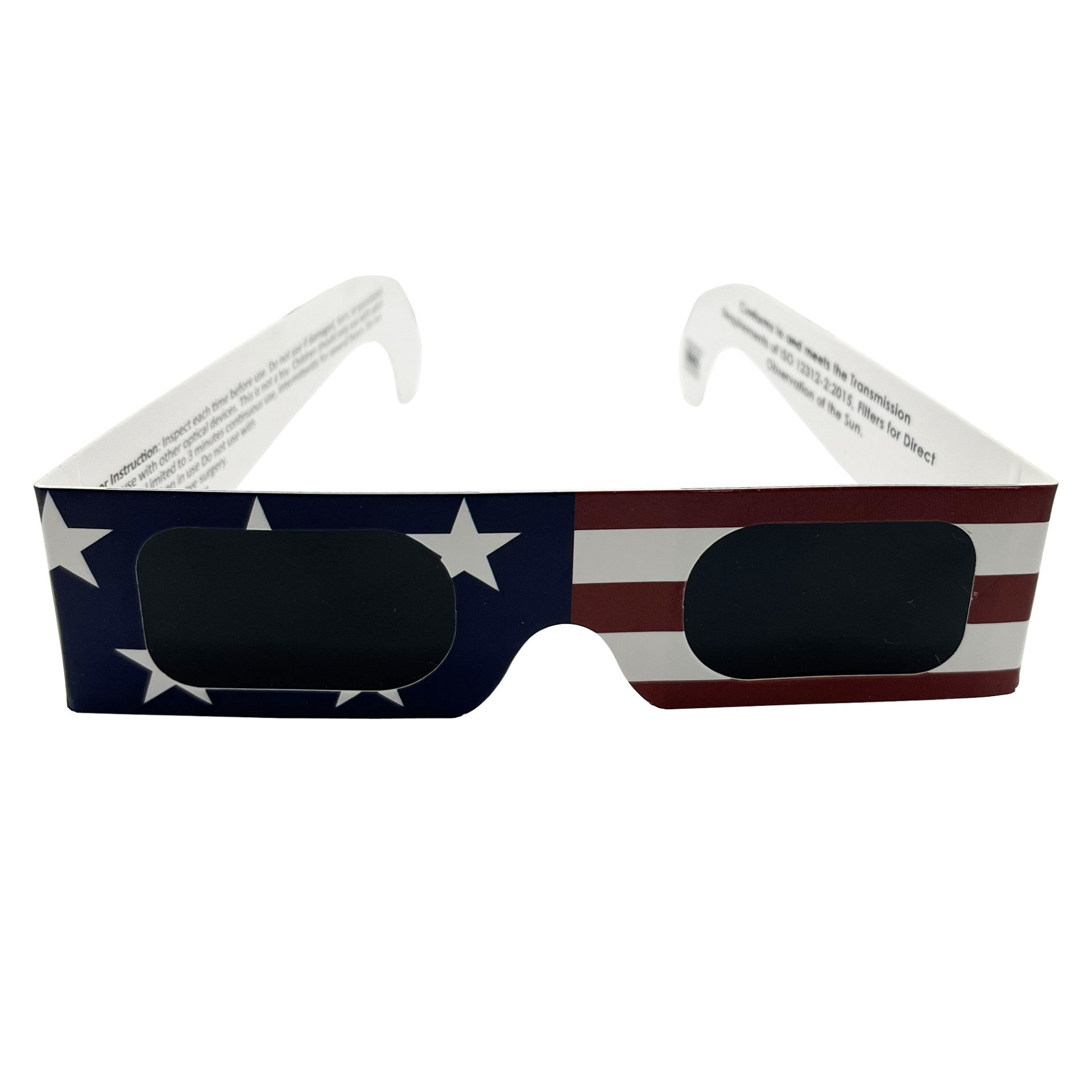 American Flag Solar Eclipse Glasses - ISO Compliant - 1 Pair