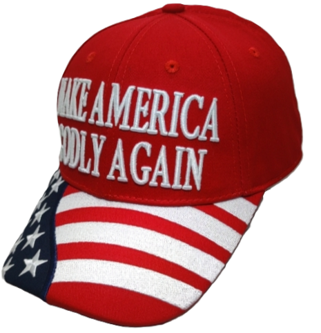 Thumbnail: Make America Godly Again American Flag Cap - Available in Red