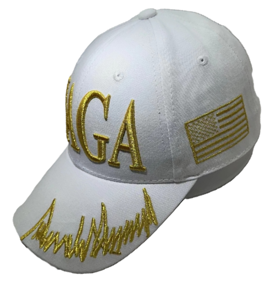 Thumbnail: Gold MAGA 45/47 Cap - Available in Black or White