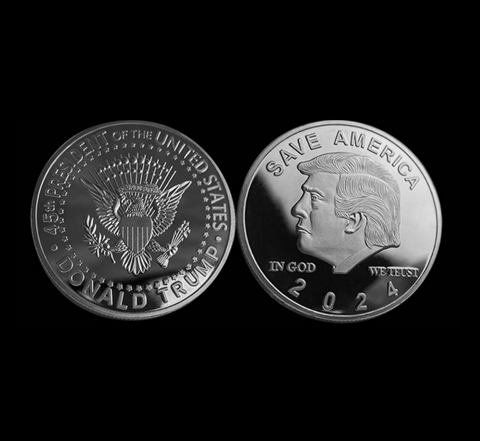 Thumbnail: Trump 2024 Save America Coin: Available in Gold or Silver (diameter: 1.6 inches)