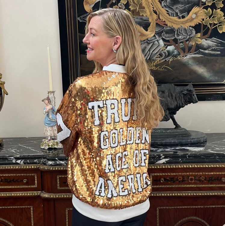 Thumbnail: Trump Golden Age Of America Sequin Jacket - Available in Gold