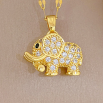 Thumbnail: Elephant Gold Pendant Necklace
