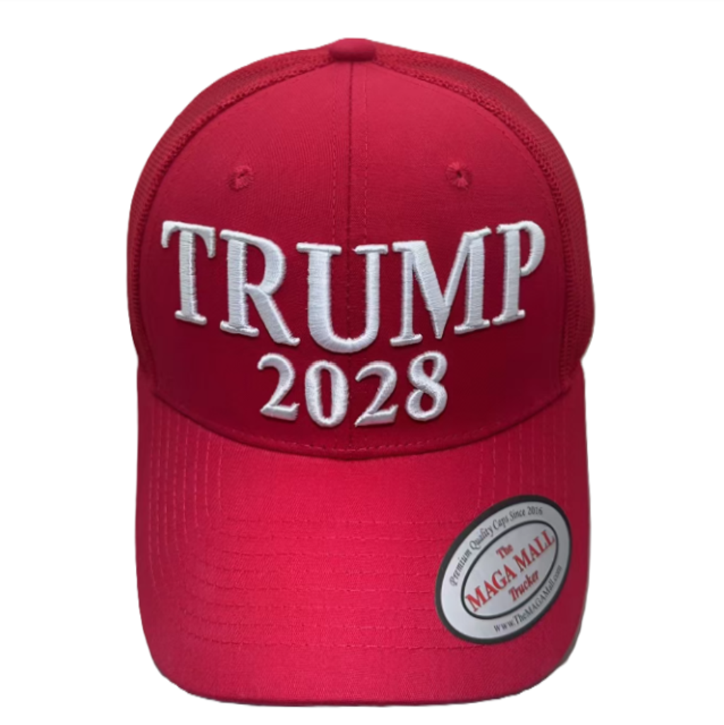 Trump 2028 Trucker Caps - Available in Red, Camo or Black