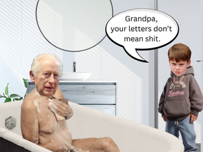 Prince Louis yells at King Charles.