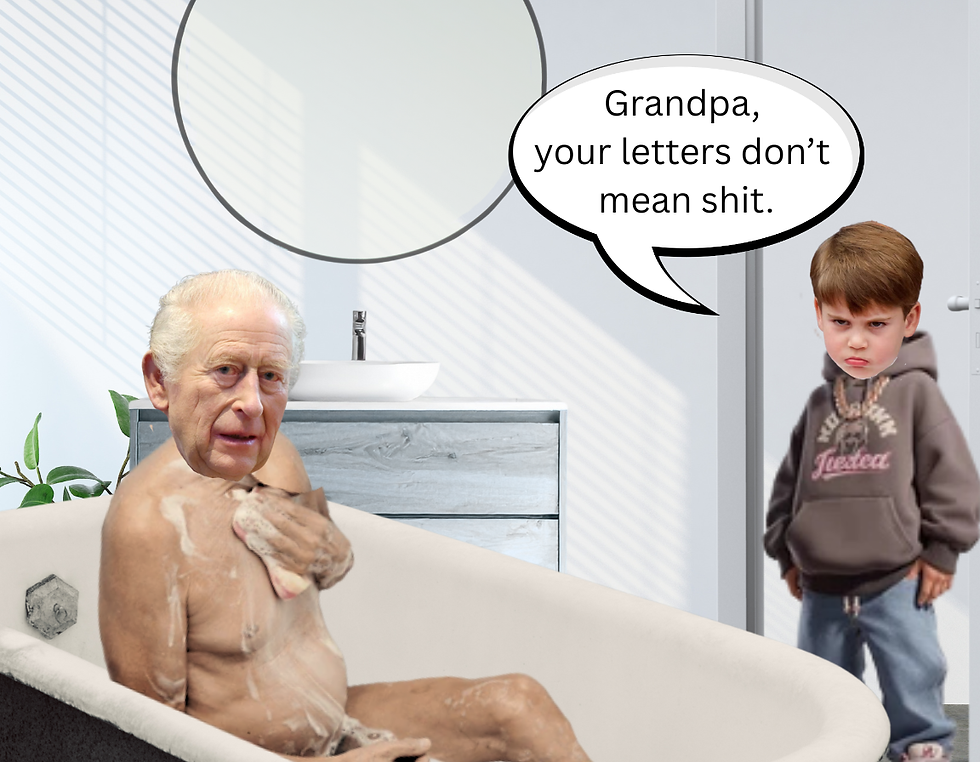 Prince Louis yells at King Charles.