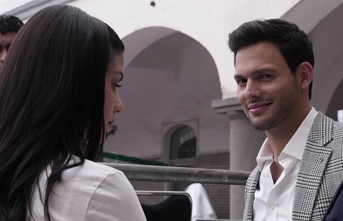 Bárbara López i Emmanuel Palomares na planie telenoweli "Los hilos del pasado", nowej wersji słynnej "Cristiny" / fot. Televisa