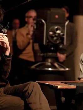 Timothee Chalamet as Bob Dylan and Edward Norton as Pete Seeger in 2024 film A Complete Unknown about the chaos at the 1965 Newport Folk Festival