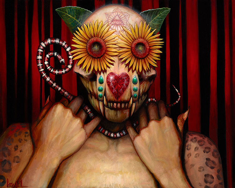 Feral Soul 24"x 30" On wood (Hand signed and embellished)