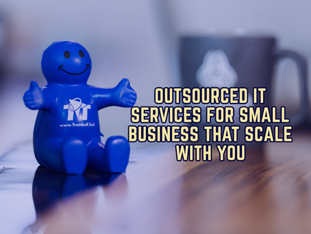 A Trumbull Tech figurine of a smiling, blue person sitting with arms outstretched.