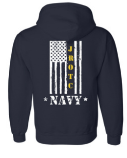 Thumbnail: Gildan Navy Blue Flag Hooded Sweatshirt
