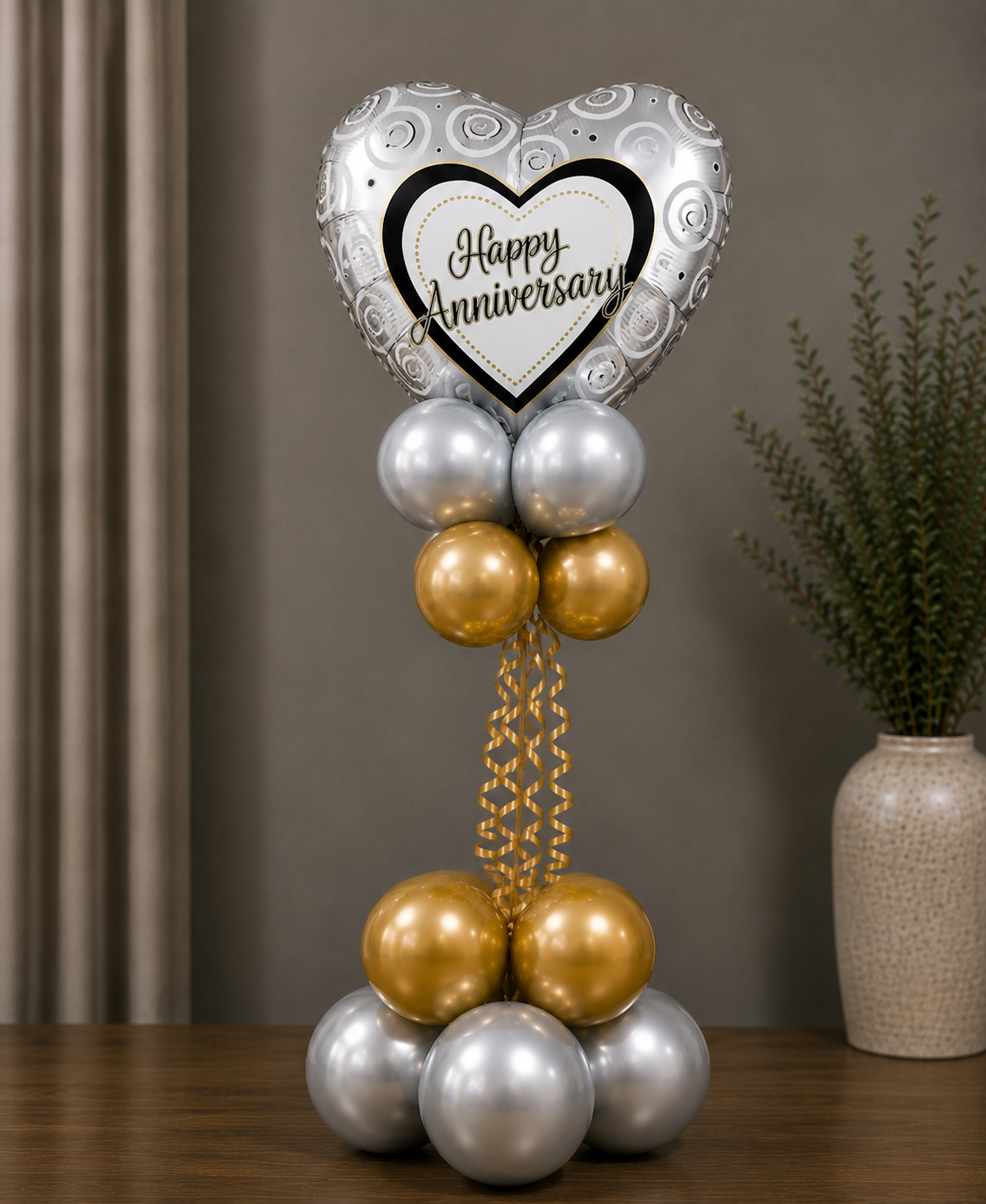 HAPPY ANNIVERSARY BALLOON TABLE CENTERPIECE