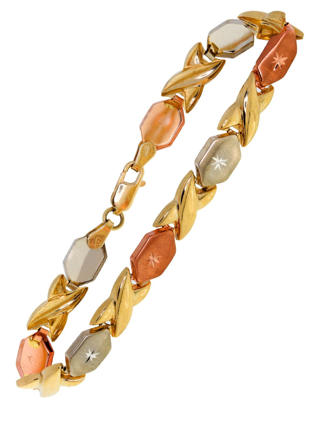 Tricolor gold bracelet