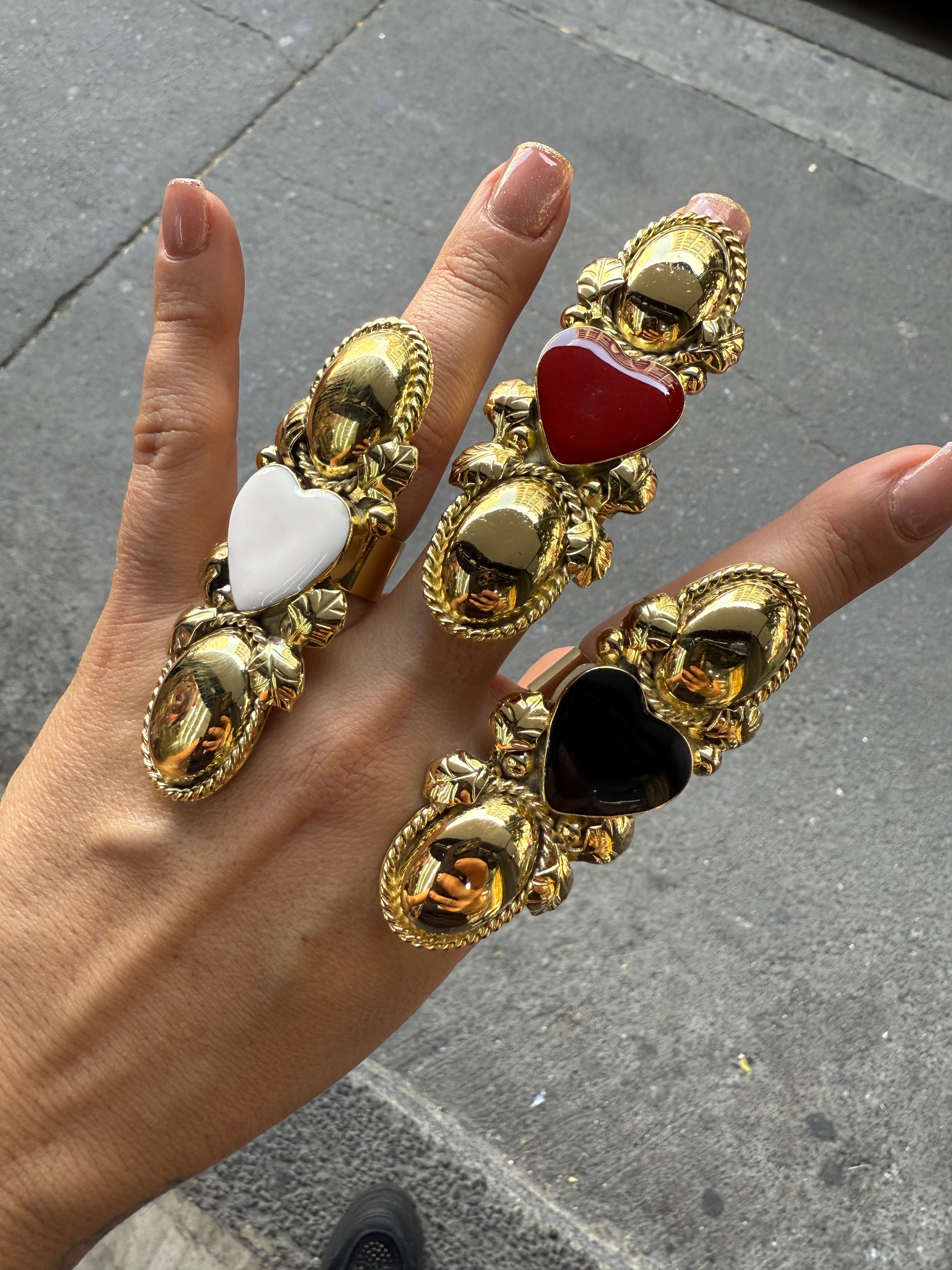 Anillo corazón largo 