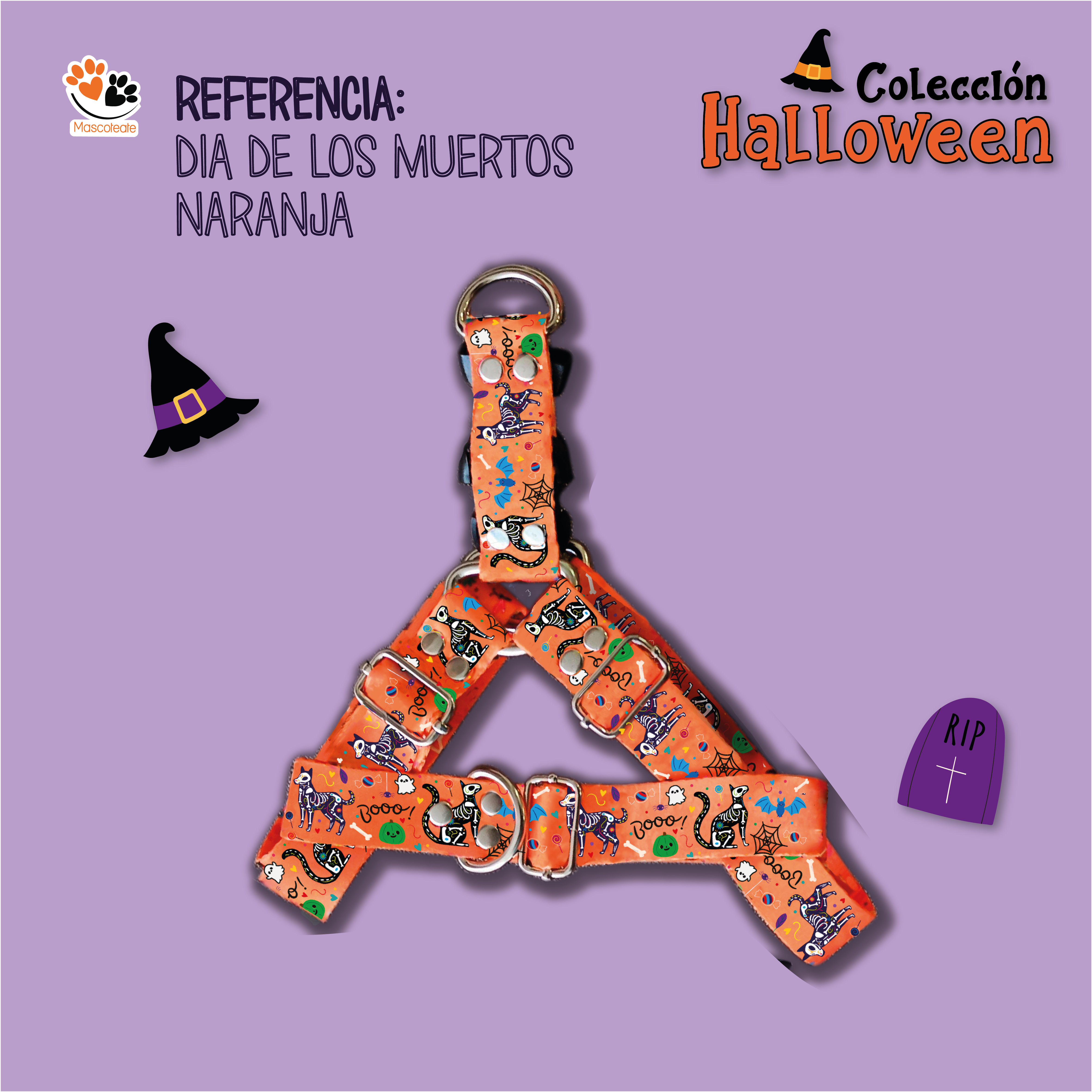 Arnes Dia de muertos naranja 👻