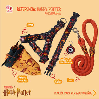 Accesorios para perros y gatos con diseños de Harry Potter, Hogwarts, Gryffindor, Slytherin