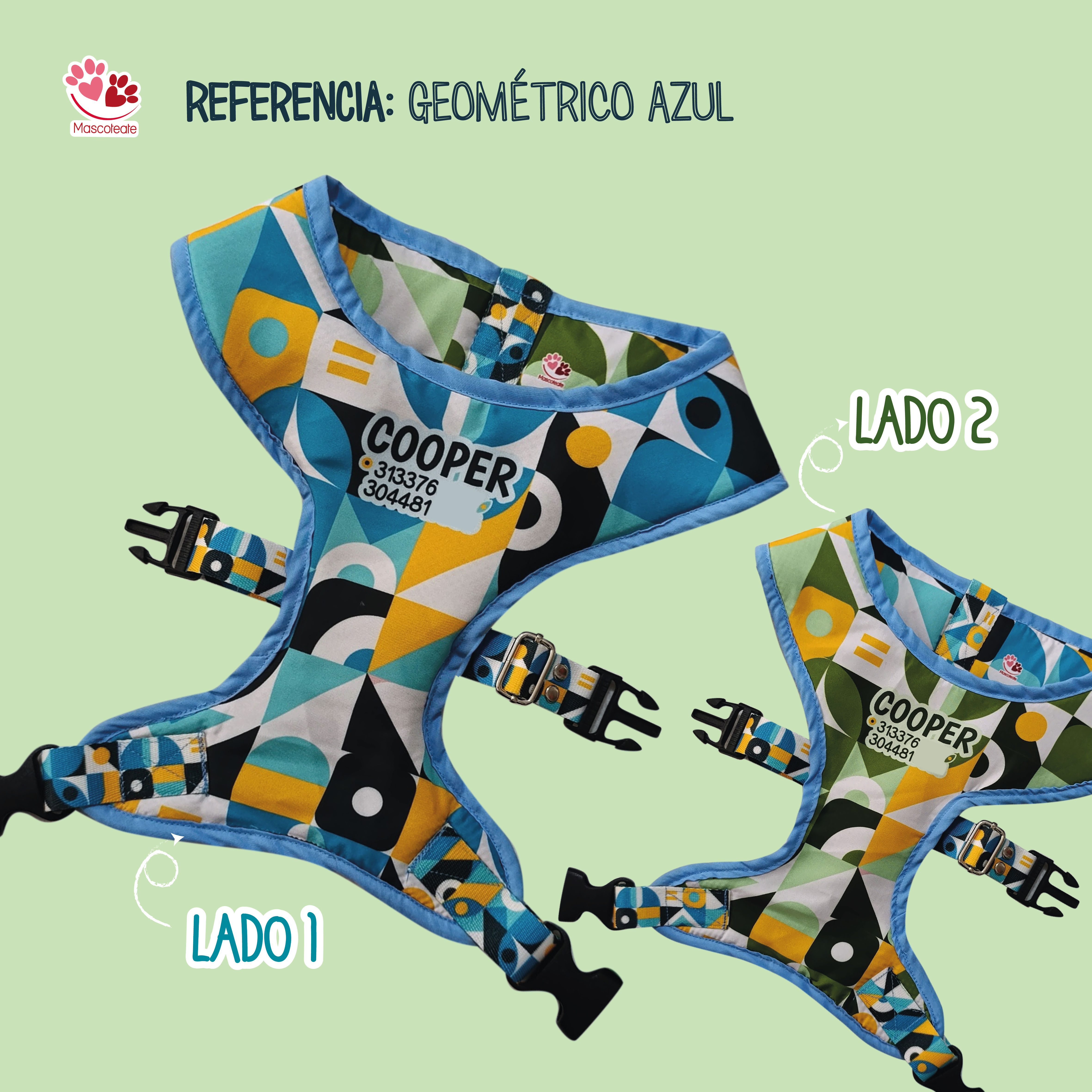 Pechera doble faz Geometrico azul 🔷