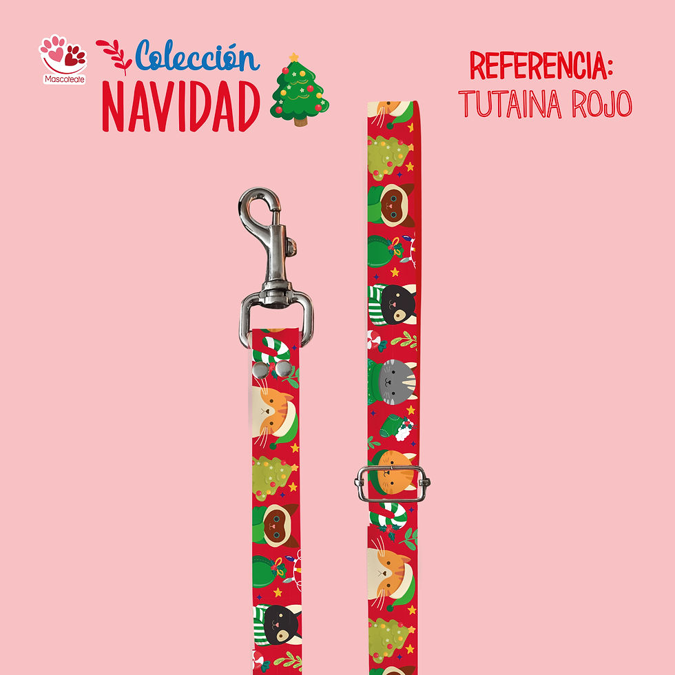 Correa paseadora/Trailla Tutaina rojo 🎅