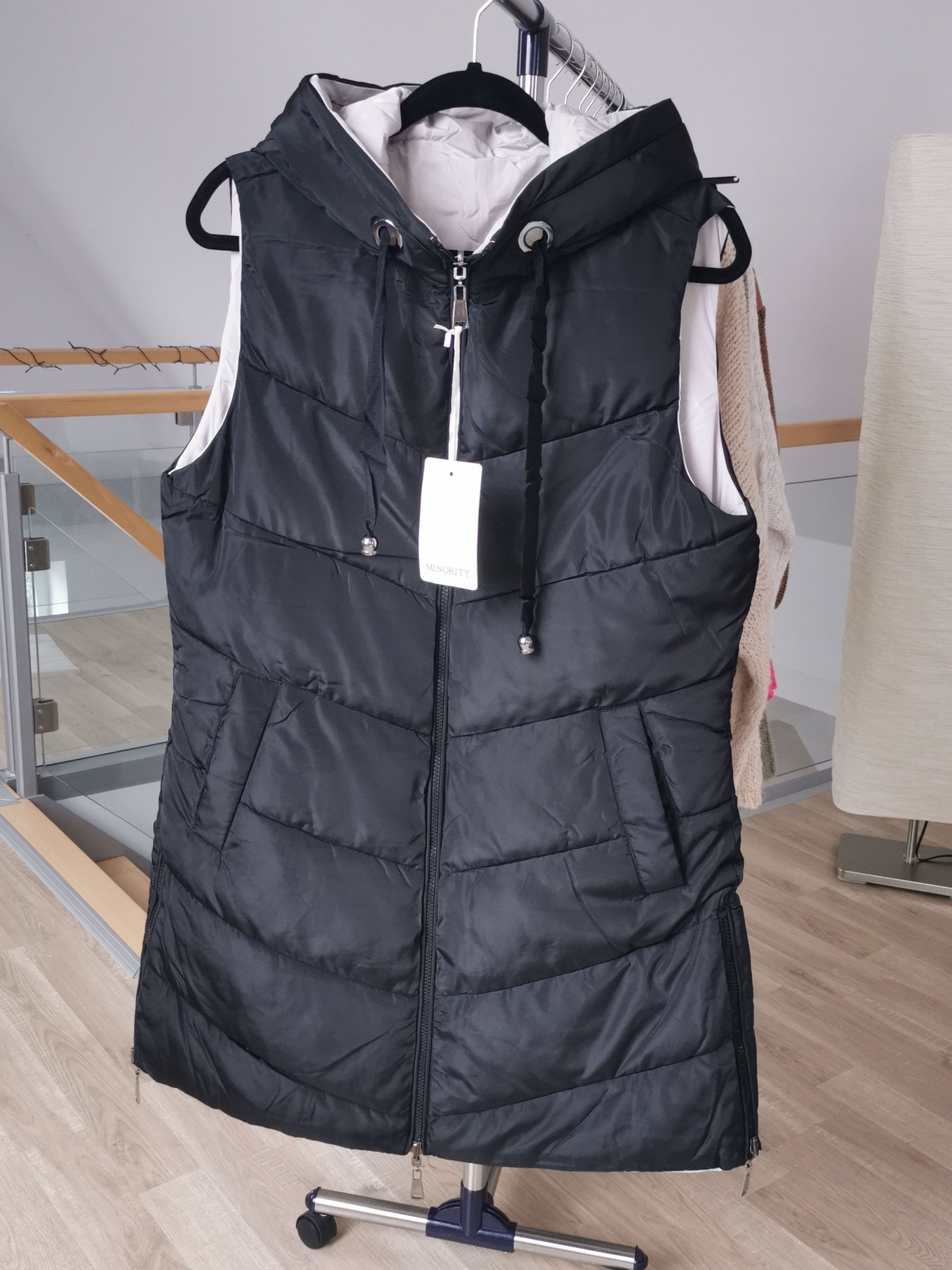 Wendeweste warm schwarz/beige