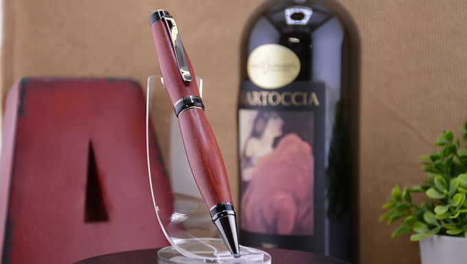 Cigar Pen - Hybrid Green Epoxy/Burl - Antique Bronze