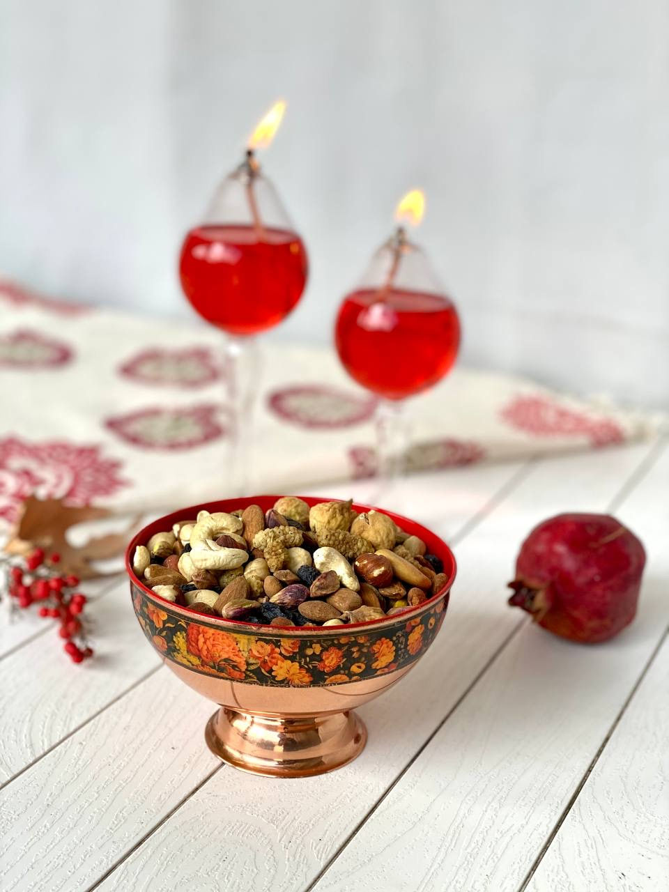 Thumbnail: Gol o Morgh Handcrafted Copper Pedestal Bowl Size 2