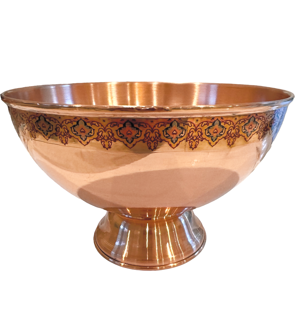 Thumbnail: Toranj Handcrafted Copper Pedestal Bowl