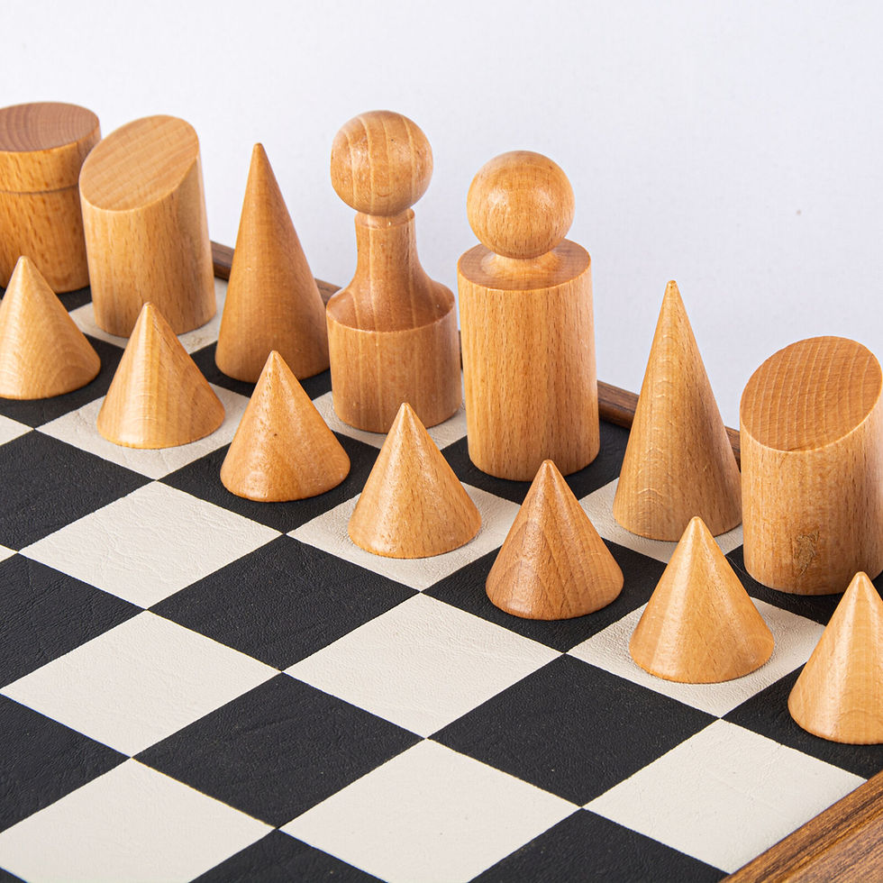 Thumbnail: Manopoulos Bauhaus Black and White Chess Set 34cm x 34cm