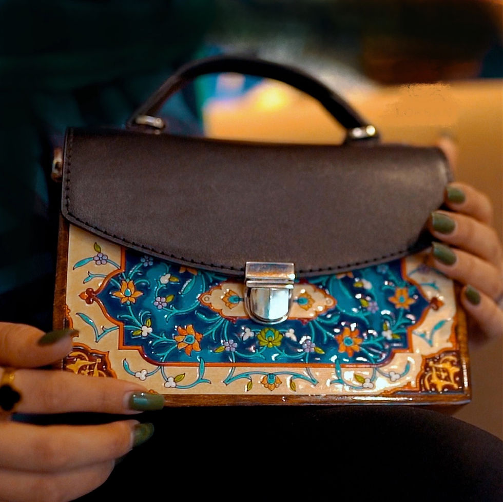 Honora handcrafted wood and leather women's handbag