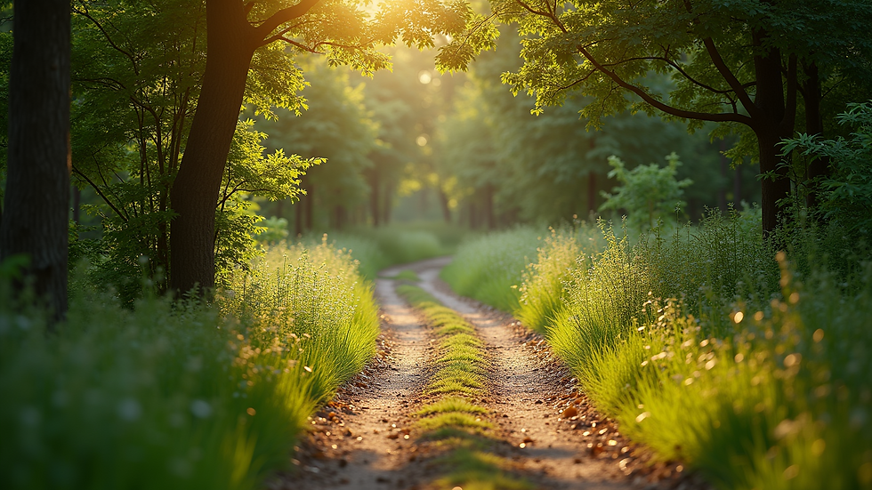High angle view of a peaceful nature trail symbolizing a journey to healing