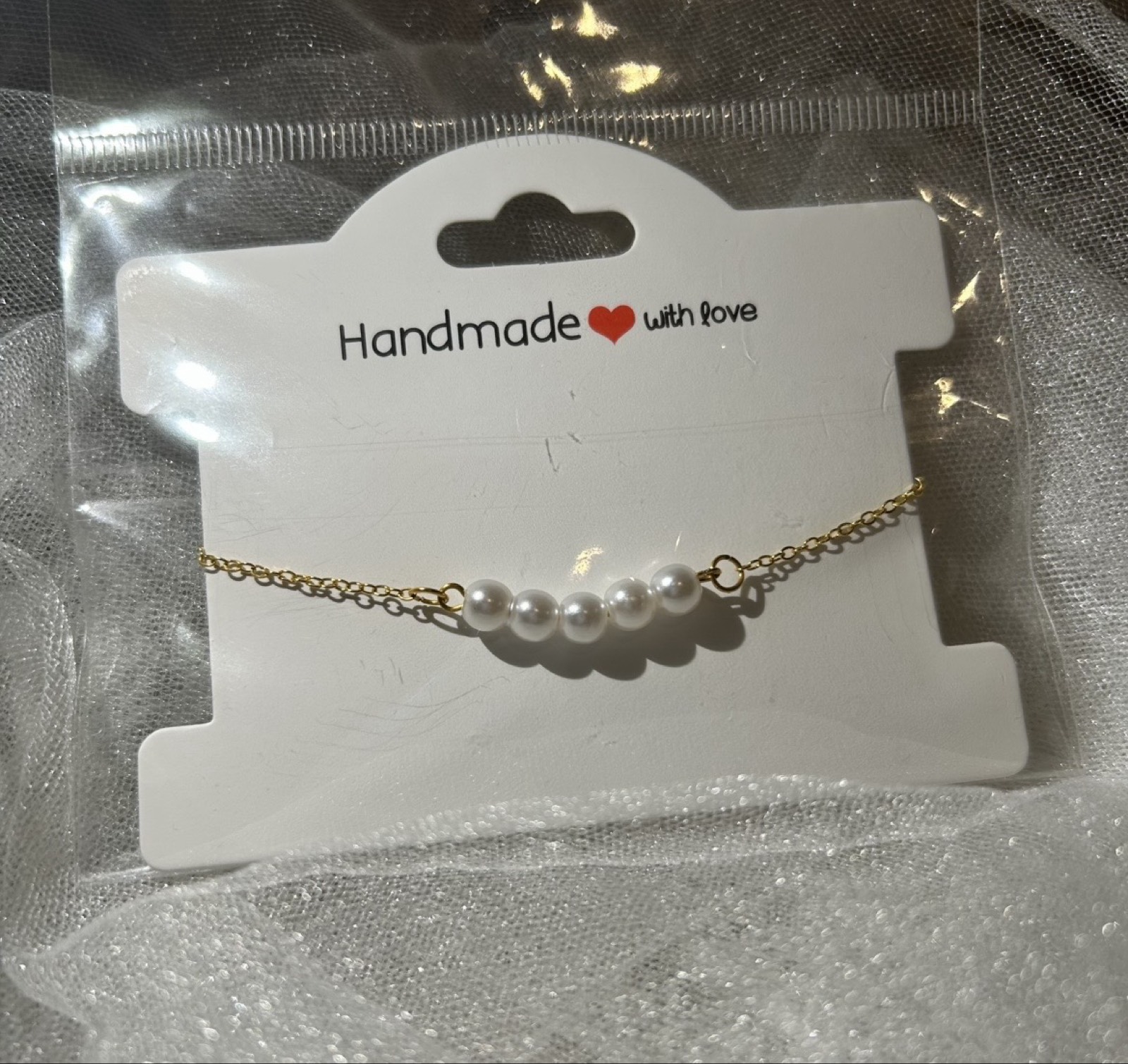 Handmade Pearl Chain Bracelet