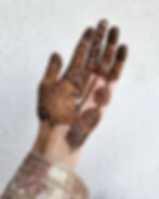 mehndi design divided across the hand