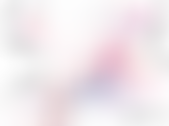 A person with pink hair floats surrounded by colorful digital icons, a dog, books, and a laptop, conveying creativity and imagination.