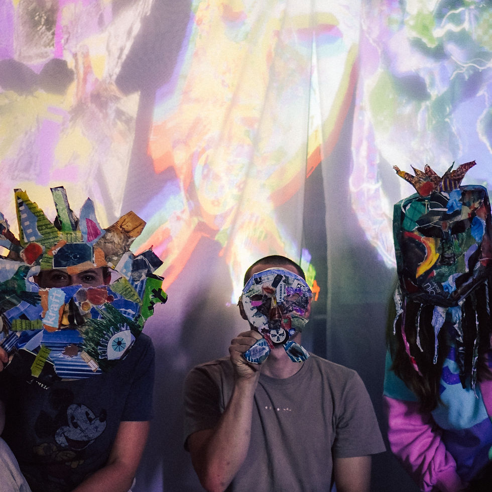 kolaż warsztaty artystyczne warsztaty sensoryczne maski