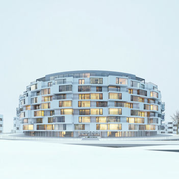 Bytový dům s organickým tvarem, současná rezidenční architektura