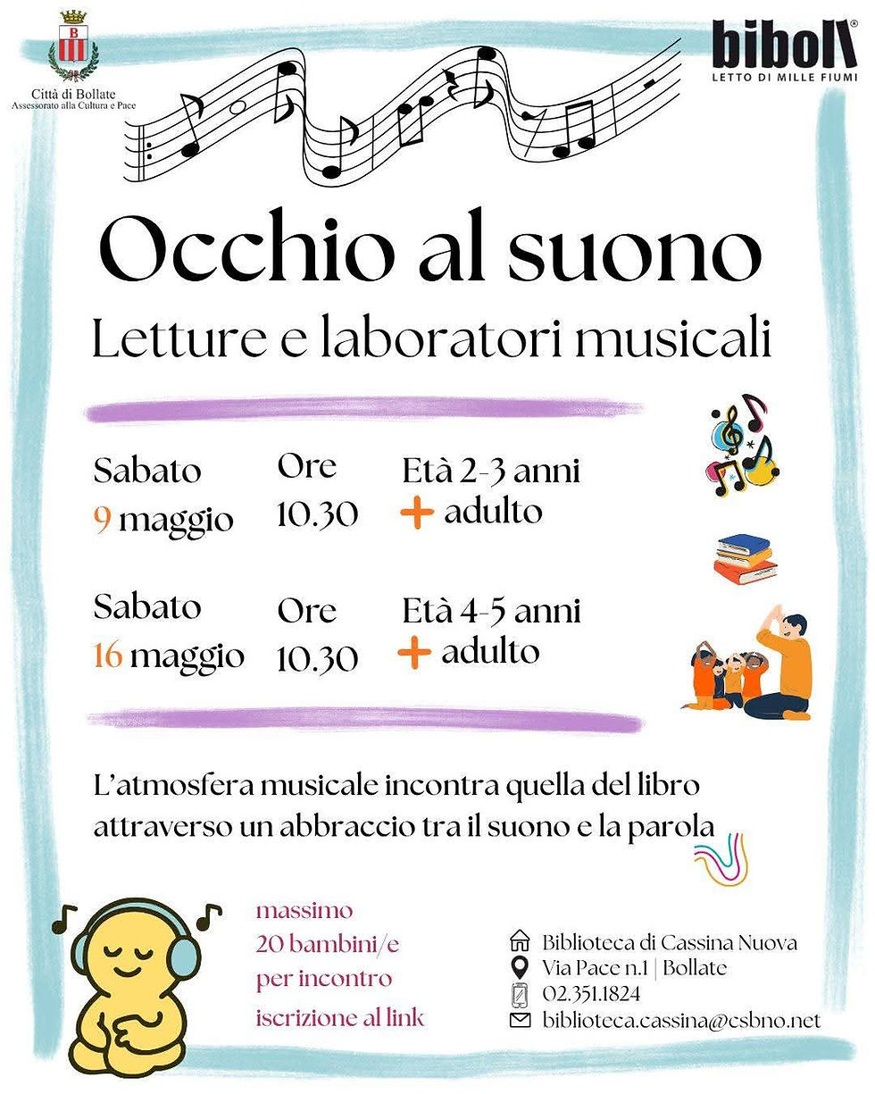 Occhio al suono, letture e laboratori musicali. Biblioteca di Bollate