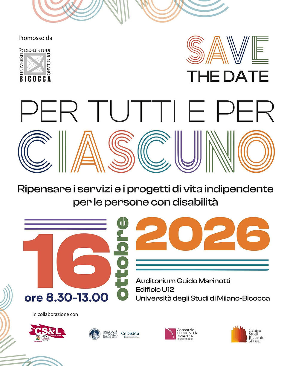 Convegno TUTTI PER CIASCUNO / Save the Date