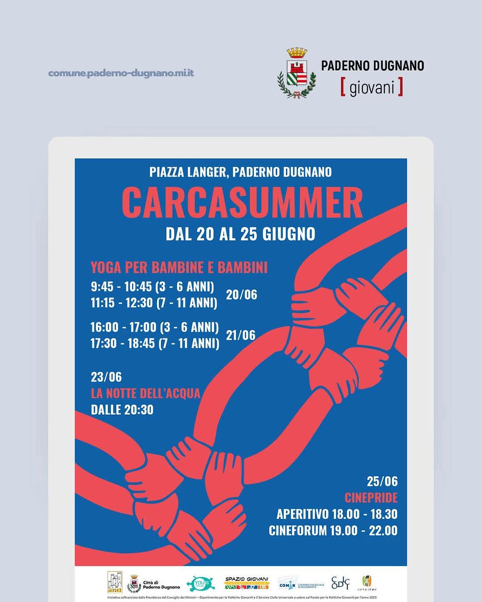 Un calendario di appuntamenti tra benessere e cultura, a Paderno Dugnano