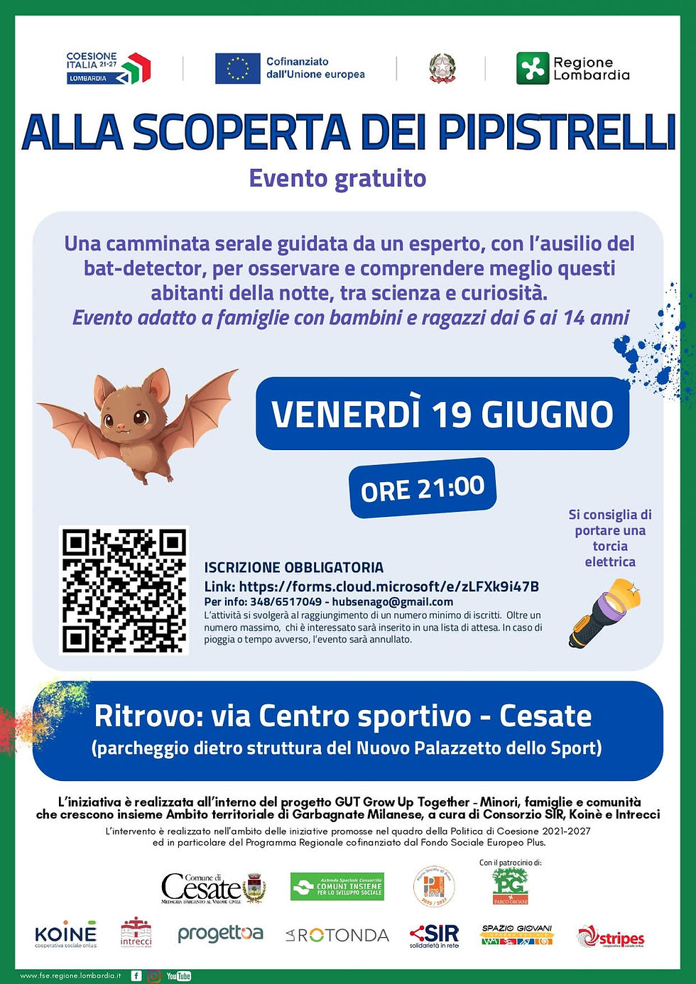 Una passeggiata naturalistica per i più piccoli, alla scoperta dei pipistrelli !