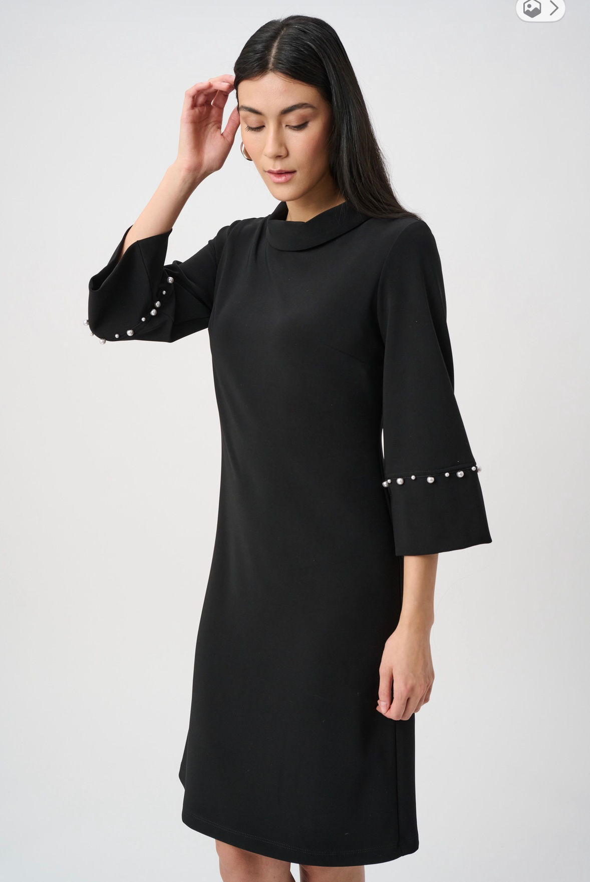 JOSEPH RIBKOFF Pearl trim A line dress 