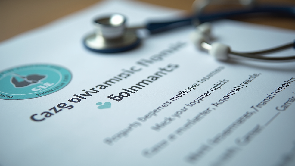 Close-up view of caregiver certification documents and training materials