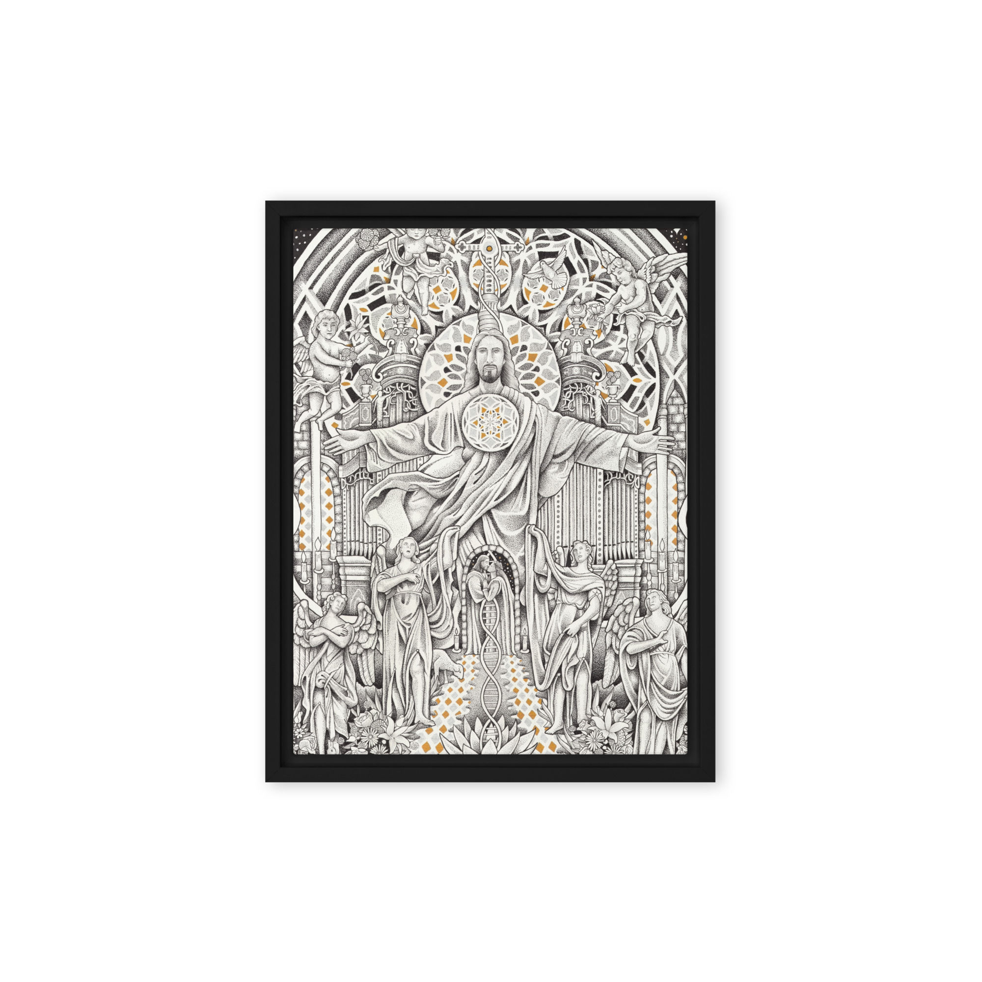 Yeshua Canvas Art Print: Sacred Geometry, Christ Design