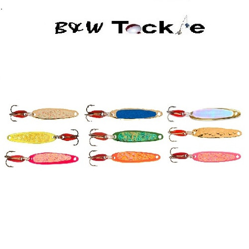 Bay de Noc Lure Co. Swedish Pimple Fluorescent Orange Gold; 1/4 oz Bay de Noc Lure Co. Swedish Pimple Fluorescent Orange Gold; 1/4 oz
