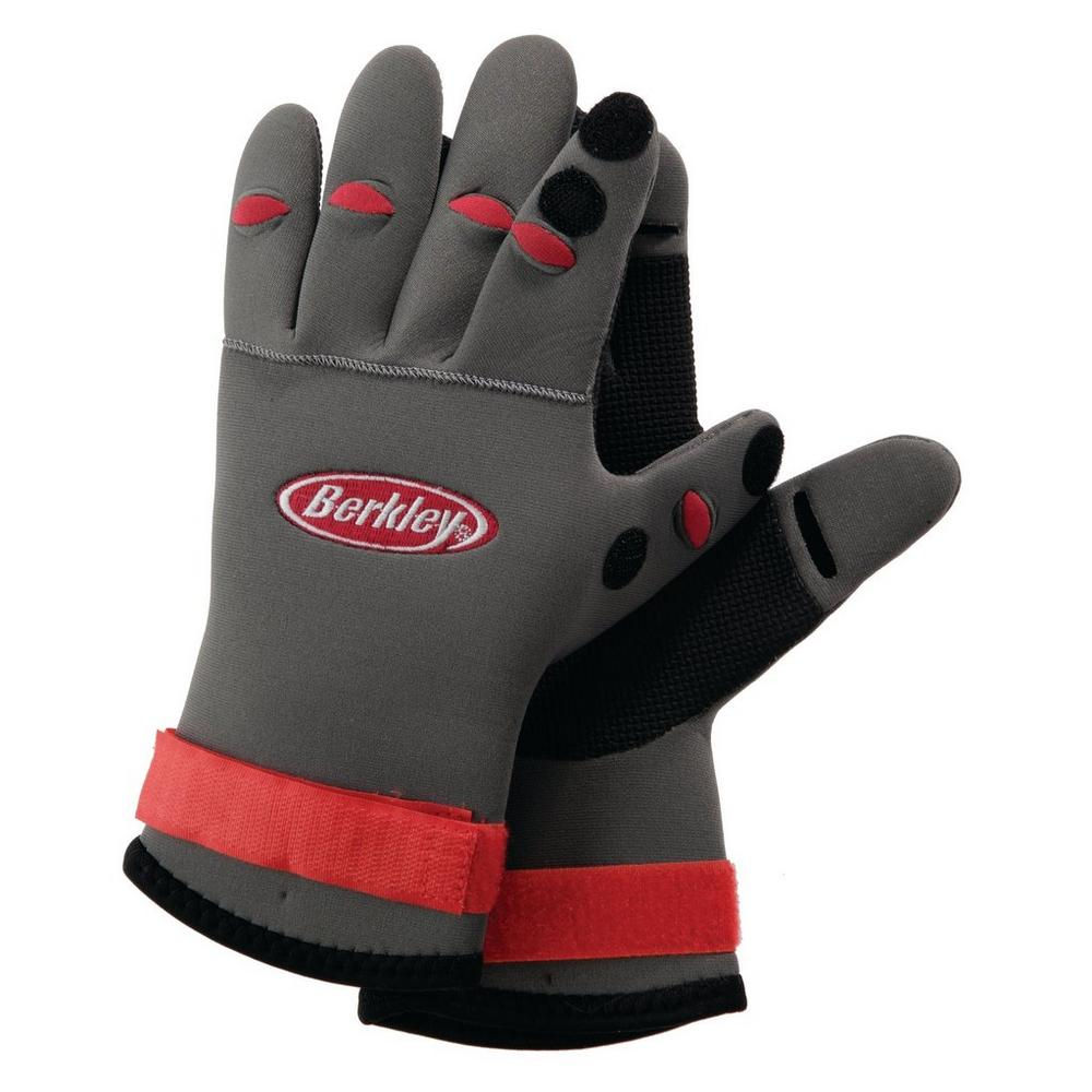 Neoprene Fishing Gloves - Gray/Red