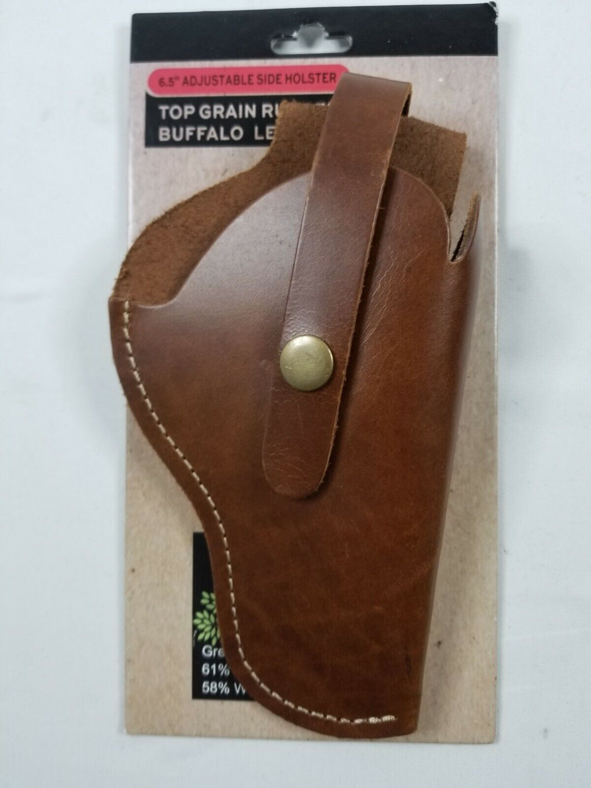 Saddle Mate 6.5" Adj. Side Holster Top Grain Rugged Buffalo Leather