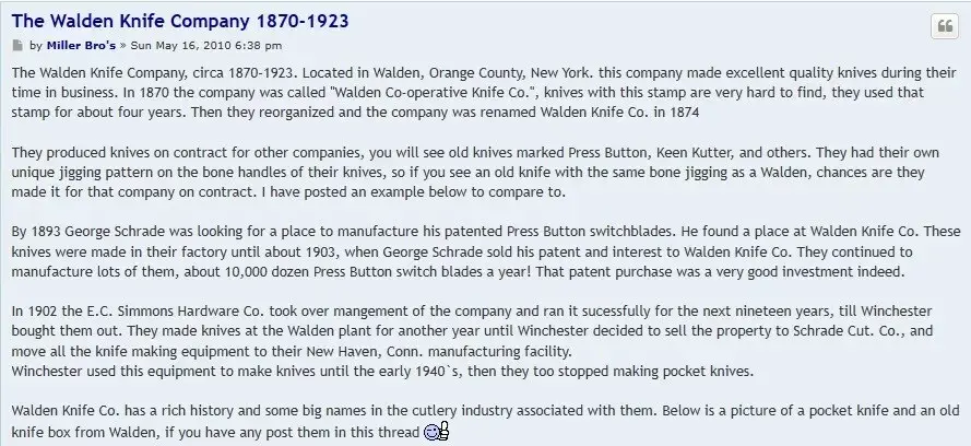 Thumbnail: Walden Knife Co. 1874-1923 pocket knife