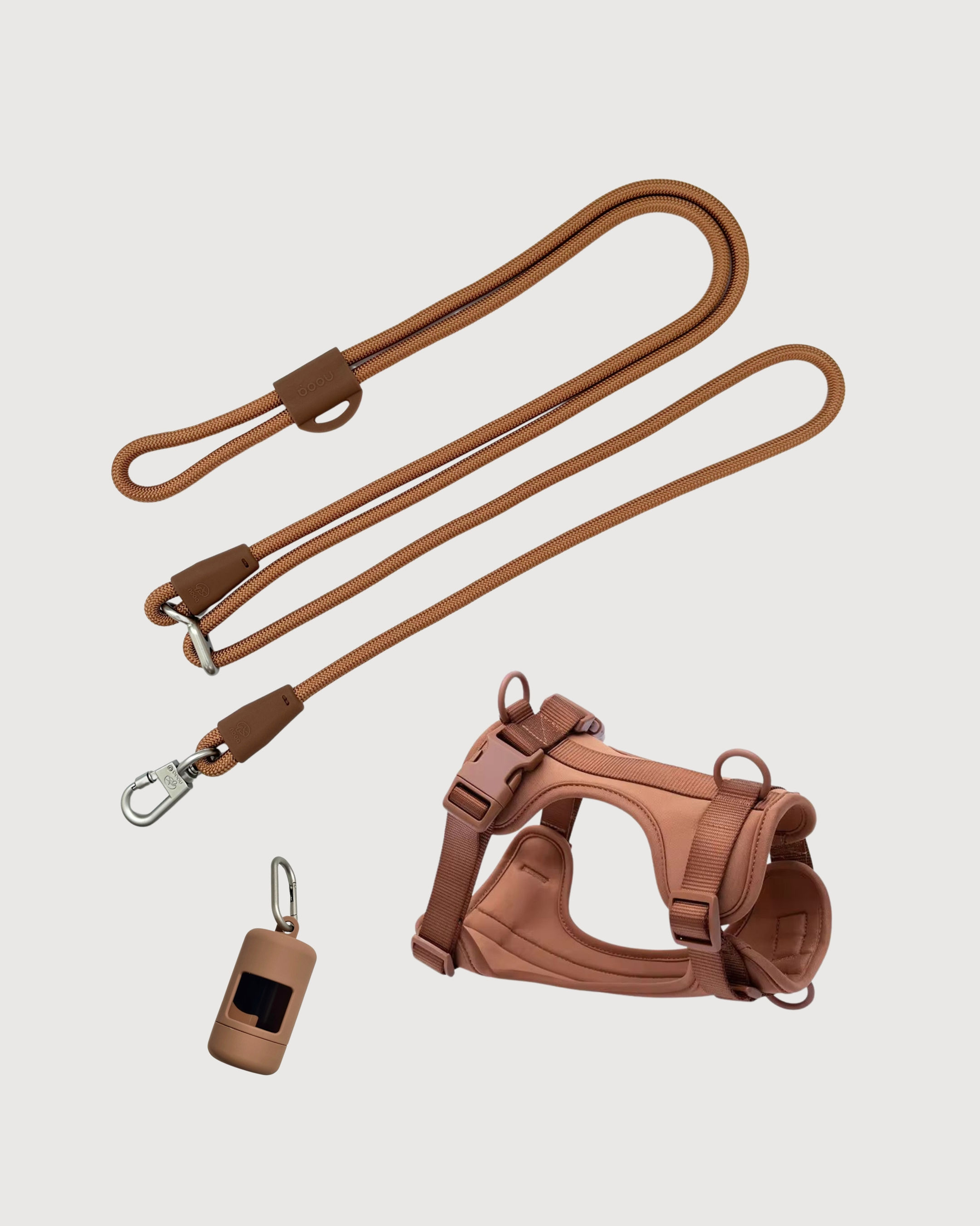 Hands Free Dog Leash Set - Toffee Brown