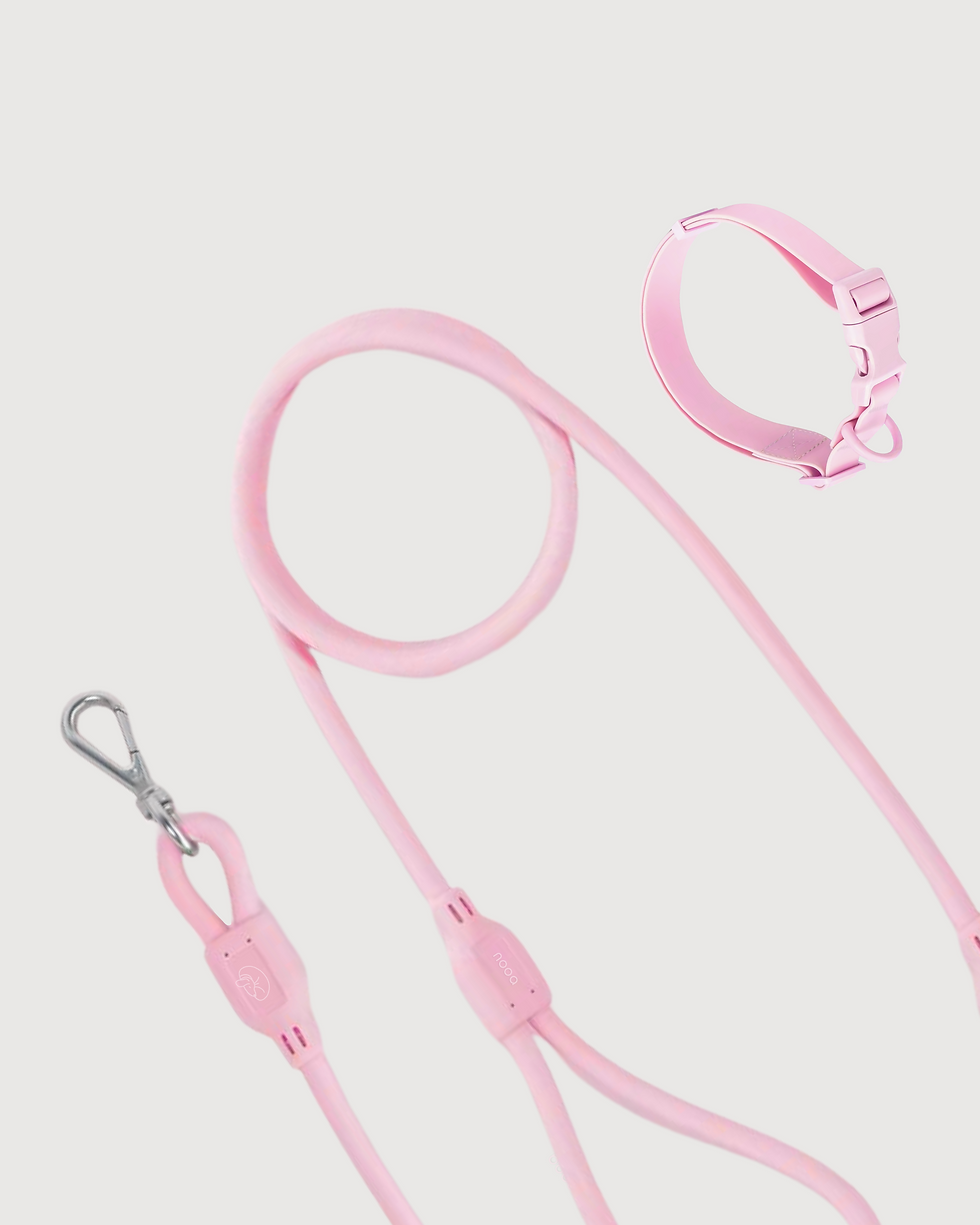 Thumbnail: No More Muddy Mess Dog Leash & Collar Set - Baby Pink