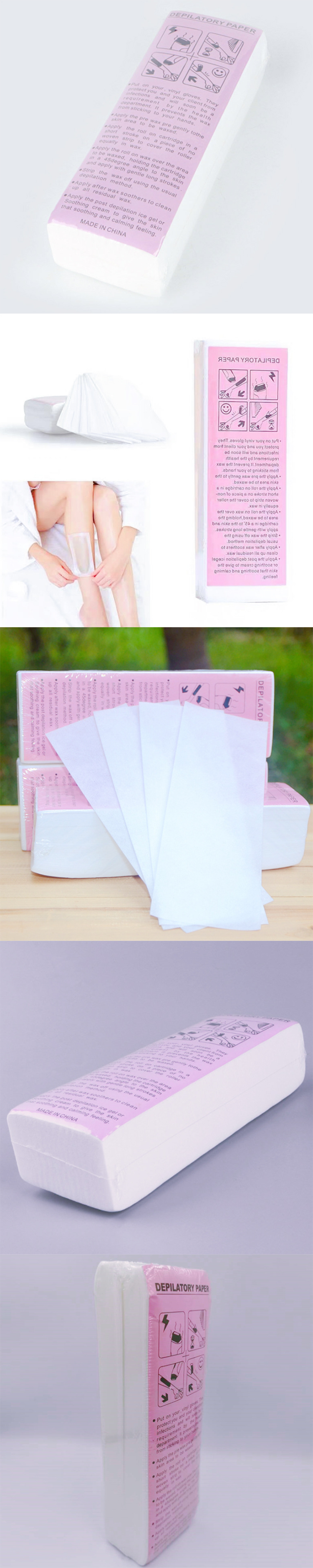 Thumbnail: 100 Sheet/Pack Disposable Professional Hair Removal Nonwoven Wax Strip Paper